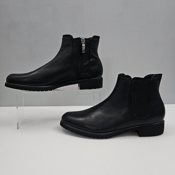 Munro Leighton Ankle Bootie Womens 7.5 NARROW Black Leather Chelsea Comfort - Picture 2 of 14